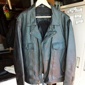 Vintage Genuine Leather Men’s Motorcycle Coat